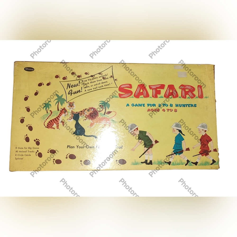 Vintage Safari Vintage Whitman Hunter Hunting Trail Board Game NOT COMPLETE